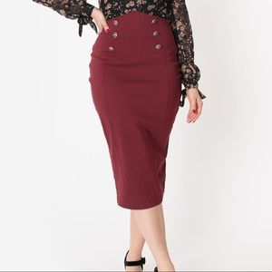 Unique Vintage Sailor Sierra Pencil Skirt